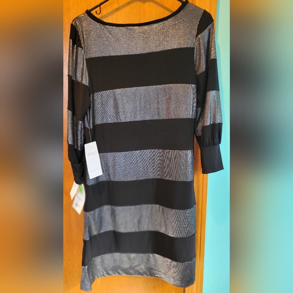 Oc by Oleg Cassini black and sliver dress size 8 NWT - Picture 3 of 5